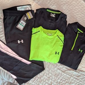 UA Storm Coldgear Compression Running Pants Outfit